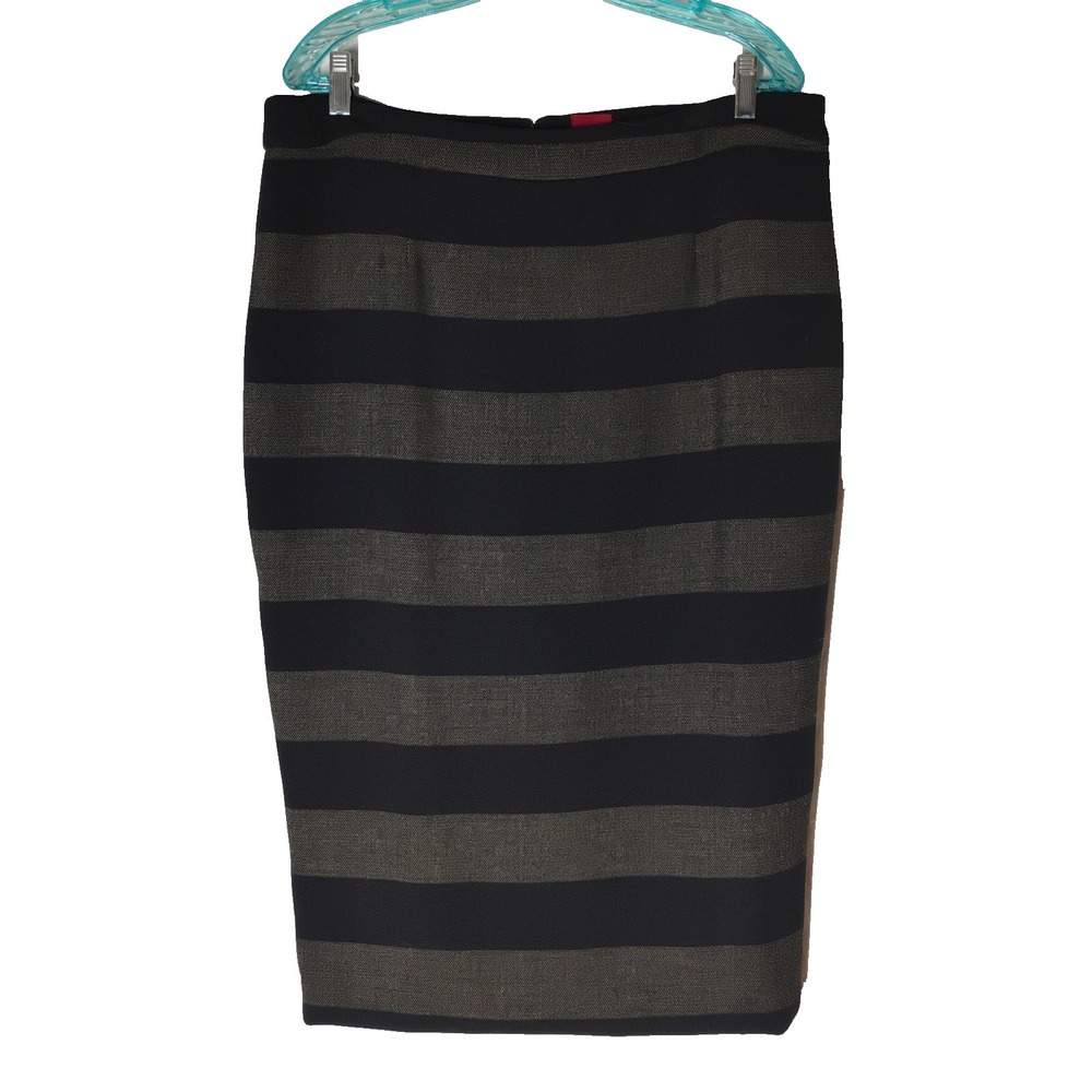 G.I.L.I. Womens Sz 14 (36) Black/Gray Striped Pencil Skirt‎